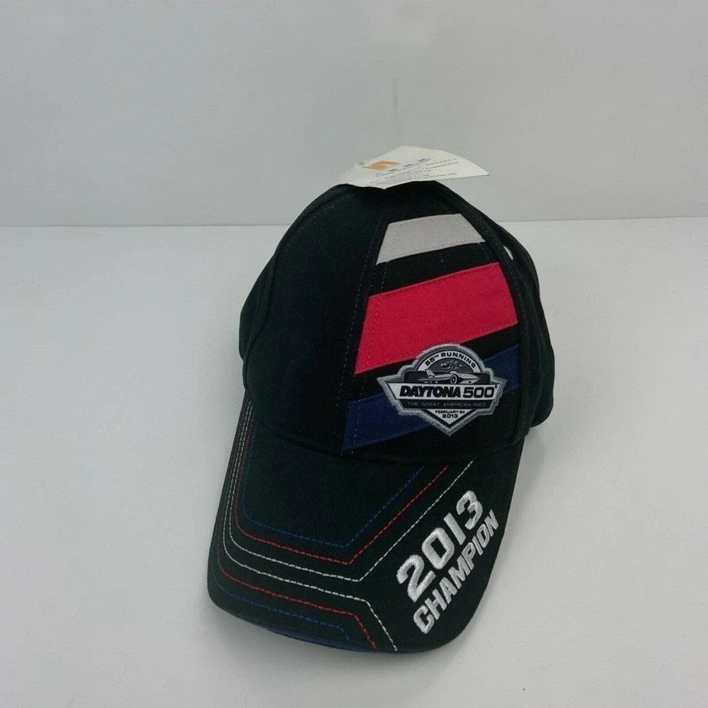 NASCAR Daytona 500 Mens Hat Black 2013 Champion Ball Cap Snapback Embroidered